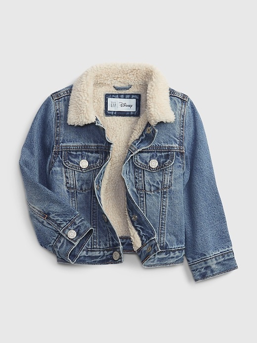 Image number 3 showing, babyGap &#124 Disney Minnie Mouse Sherpa Lined Denim Icon Jacket