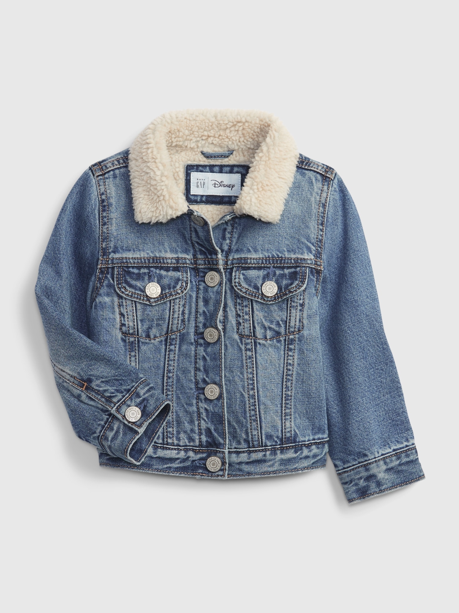 babyGap | Disney Minnie Mouse Sherpa Lined Denim Icon Jacket | Gap