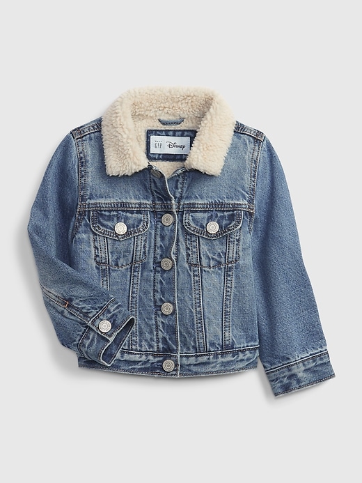 Image number 1 showing, babyGap &#124 Disney Minnie Mouse Sherpa Lined Denim Icon Jacket