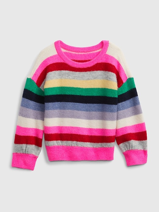 1 of 8 showing, with the color HAPPY STRIPE of product Toddler Stripe Sweater