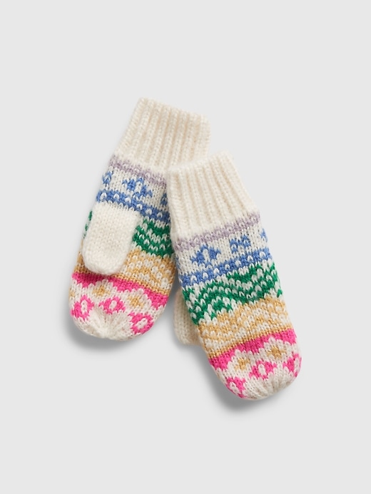 1 of 8 showing, with the color multi of product Kids Fair Isle Mittens