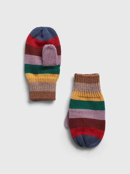 1 of 8 showing, with the color multi of product Toddler Stripe Mittens
