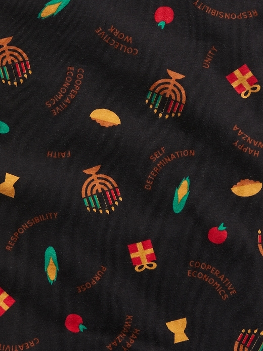 2 of 8 showing, with the color family matching Kwanzaa print of product Baby & Toddle Organic Cotton Kwanzaa Print PJ Set