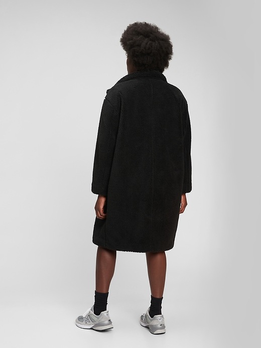 2 of 8 showing, with the color true black of product Relaxed Sherpa Coat