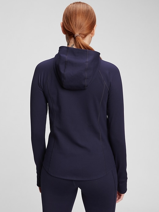 2 of 8 showing, with the color navy blue of product GapFit Recycled Brushed Power Jacket