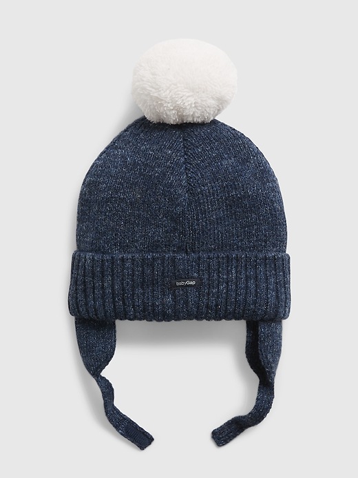 1 of 8 showing, with the color navy heather of product Baby Pom Beanie