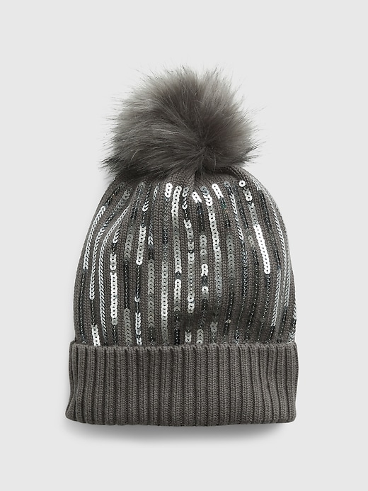 1 of 8 showing, with the color shark fin of product Kids Sequin Beanie