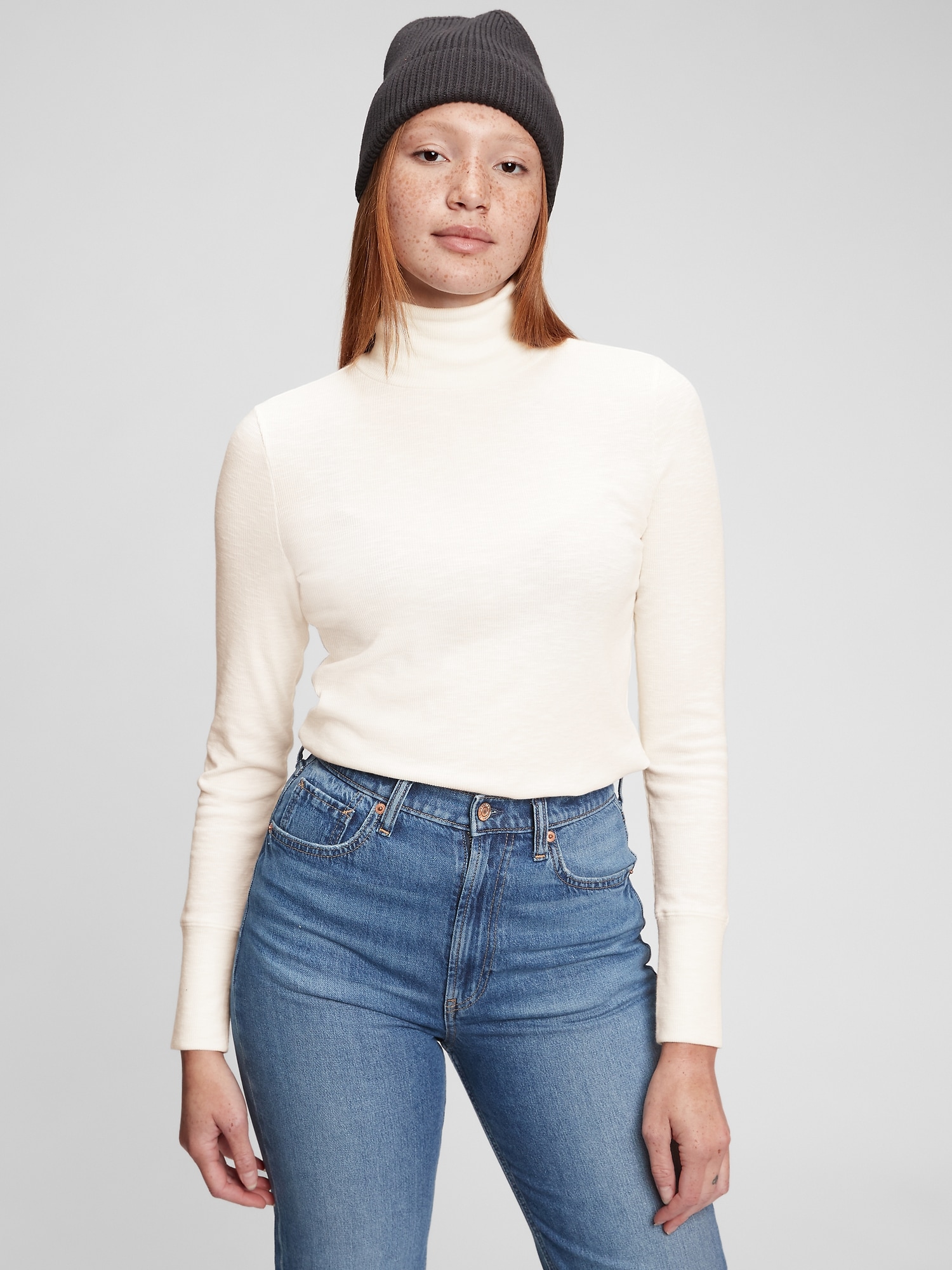 Ribbed turtleneck best sale shirt