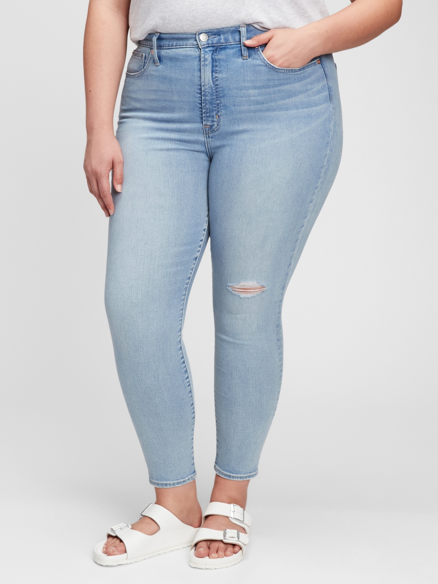 high rise true skinny jeans with washwell