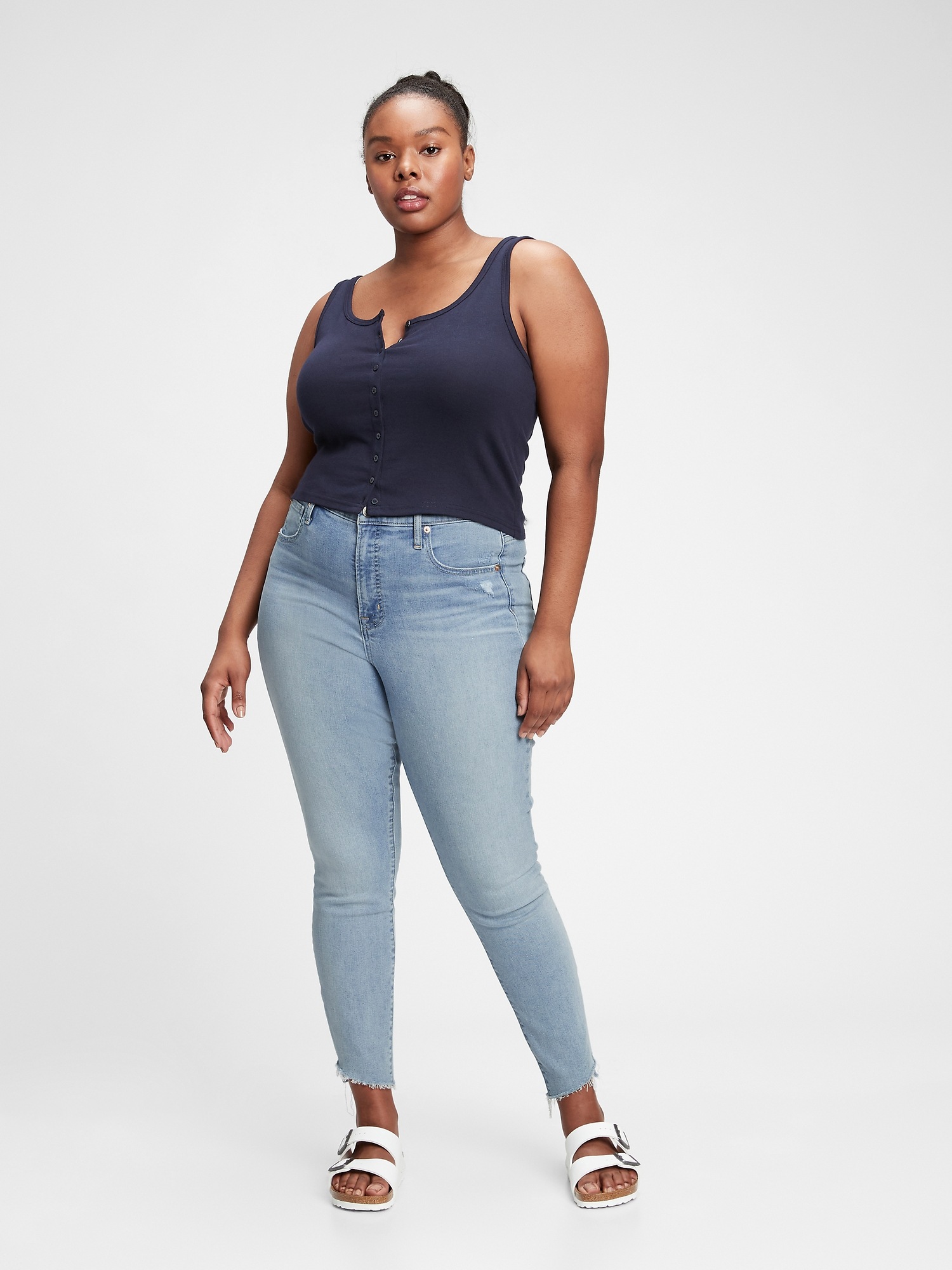 high rise true skinny jeans with washwell