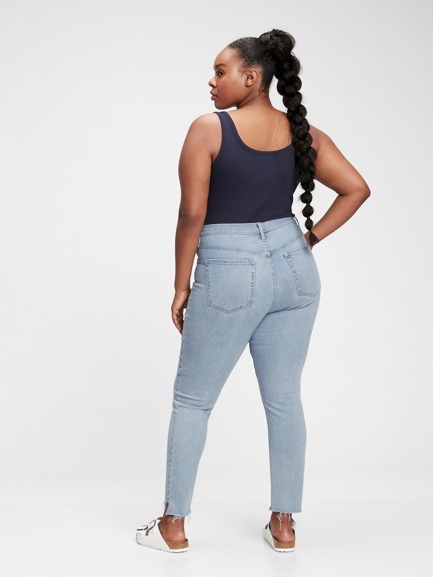 high rise true skinny jeans with washwell