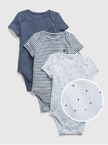Baby 100% Organic Cotton First Favorites Bodysuit (3-Pack)