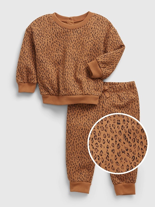 Image number 1 showing, Baby Leopard Print Outfit Set