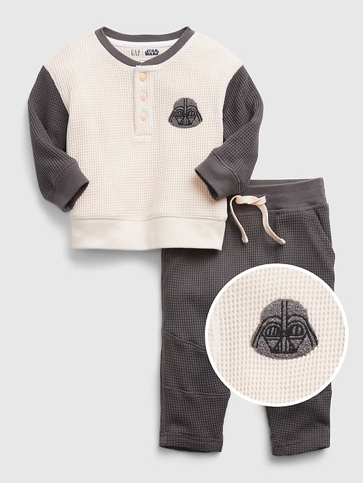 1 of 8 showing, with the color stone of product babyGap &#124 Star Wars™ Henley Outfit Set