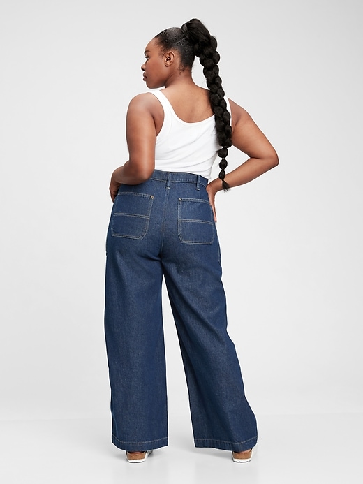 Image number 6 showing, Gap & Jean ReDesign Sky High Wide Leg Trouser Jean With Washwell&#153