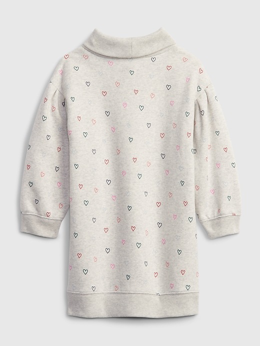 2 of 8 showing, with the color MULTI HEARTS MILK of product Toddler Turtleneck Sweatshirt Dress