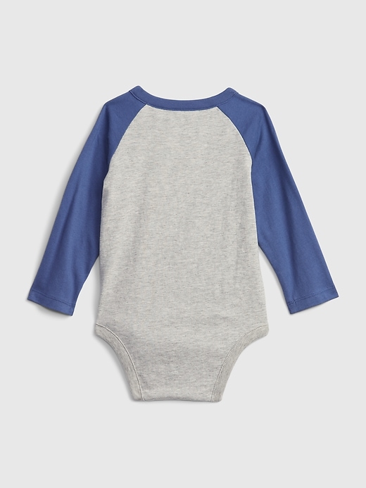 Image number 2 showing, Baby 100% Organic Cotton Mix and Match Raglan Graphic Bodysuit