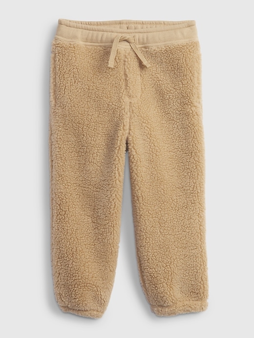 1 of 8 showing, with the color cargo khaki brown of product Toddler Sherpa Joggers