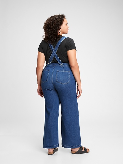 Image number 6 showing, Wide-Leg Suspender Jeans With Washwell