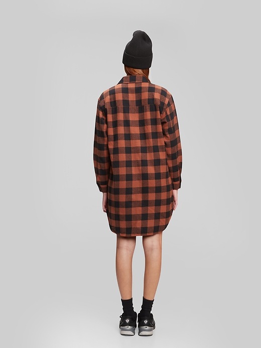 2 of 8 showing, with the color brown & black plaid of product Plaid Shirtdress