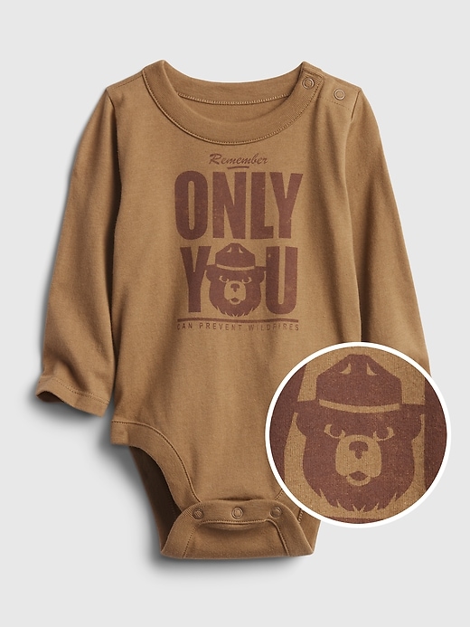 1 of 8 showing, with the color maple sugar of product Baby Graphic Bodysuit