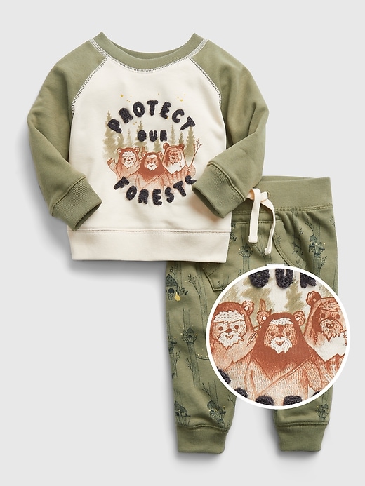 1 of 8 showing, with the color walden green of product babyGap &#124 Star Wars™ Graphic Outfit Set