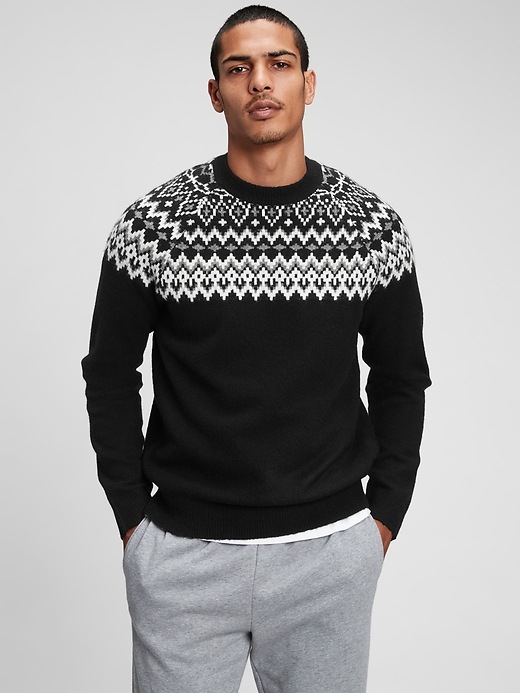Image number 3 showing, Recycled Fair Isle Crewneck Sweater