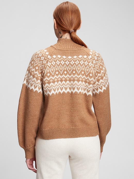 2 of 8 showing, with the color tan camel of product Cozy Fair Isle Sweater