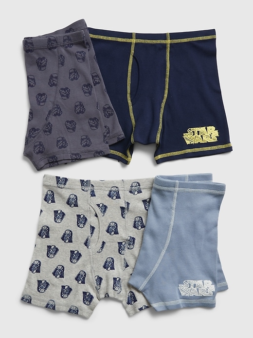 1 of 8 showing, with the color multi of product GapKids &#124 Star Wars™ 100% Organic Cotton Print Boxer Briefs (4-Pack)