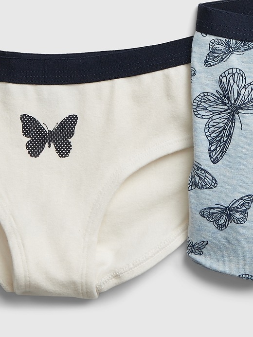 Image number 2 showing, Kids Organic Cotton Butterfly Print Bikini Briefs (5-Pack)
