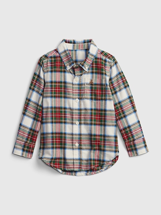 1 of 8 showing, with the color family plaid red of product Toddler Oxford Shirt