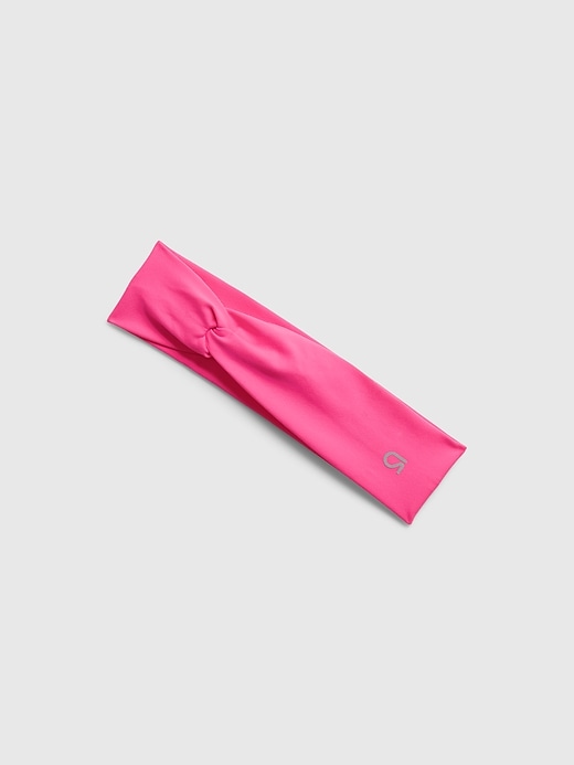 1 of 8 showing, with the color sizzling pink fuchsia of product GapFit Twist-Front Headband