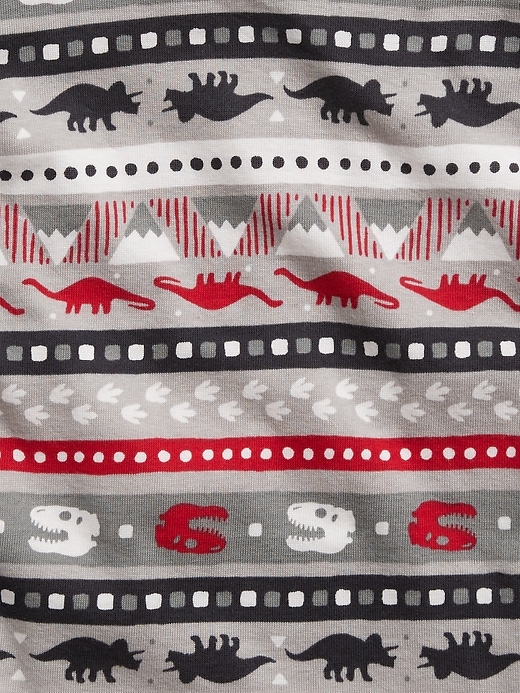 2 of 8 showing, with the color silver gray of product babyGap 100% Organic Cotton Holiday Print PJ Set