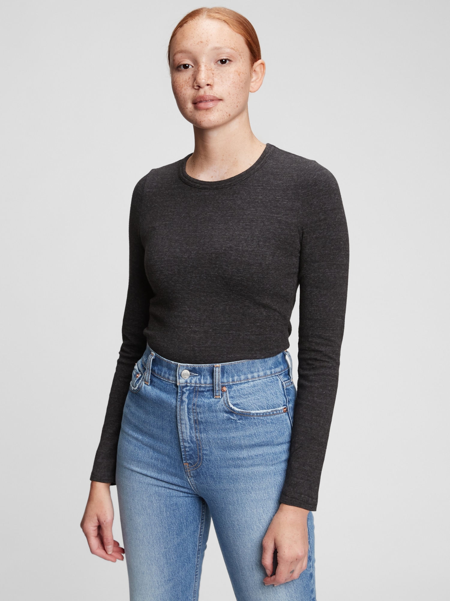 Jersey Knit Crewneck Long Sleeve TShirt Gap