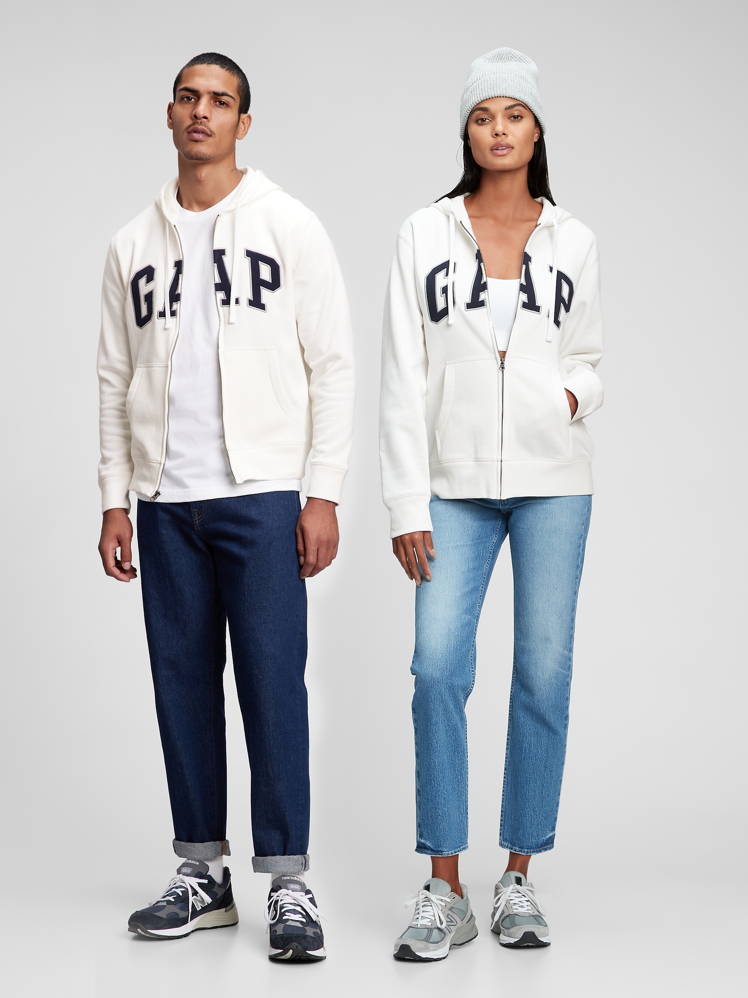 Gap Arch Logo Hoodie In Off White