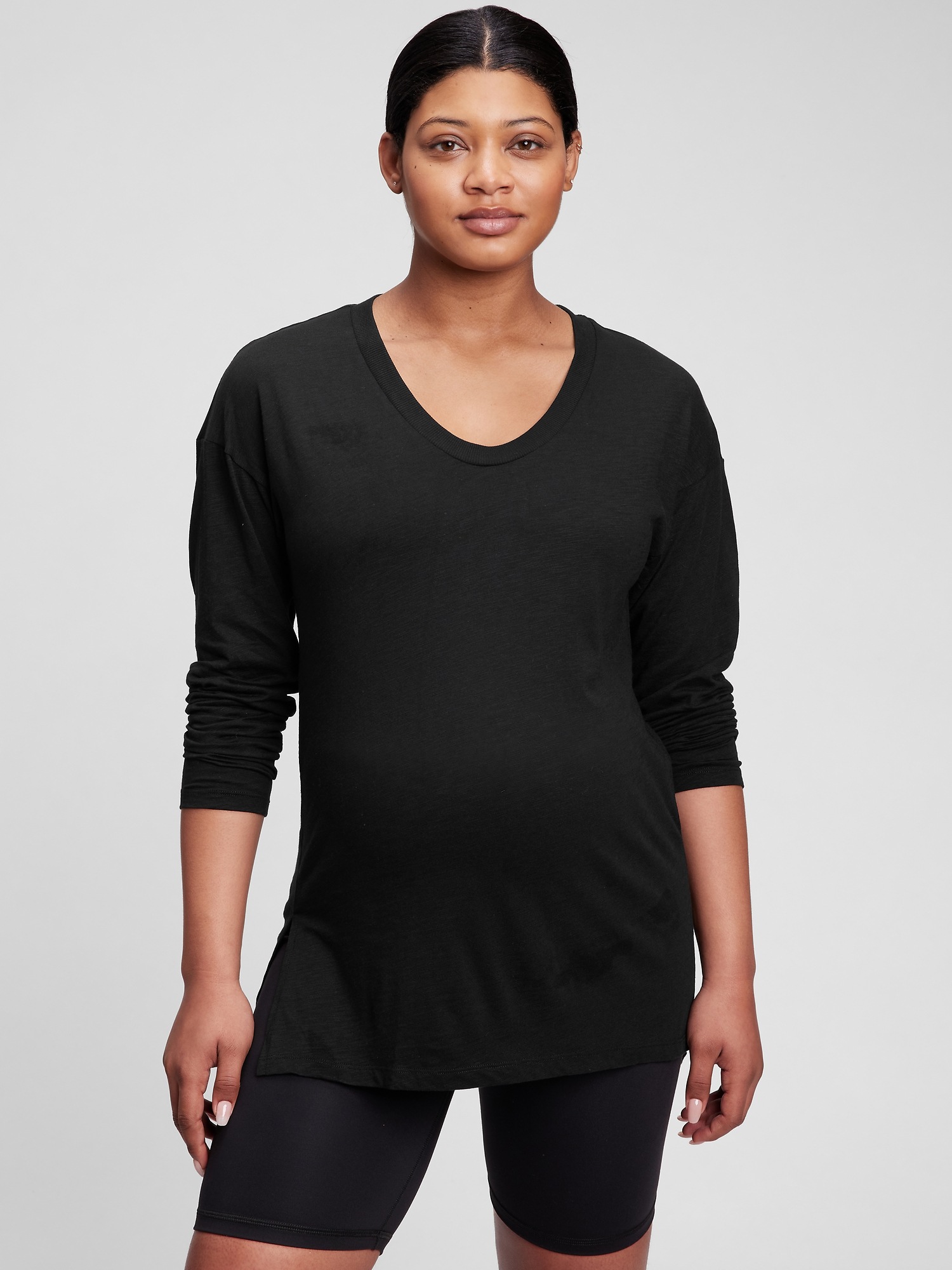 Maternity Modal Slub Scoopneck T-Shirt 