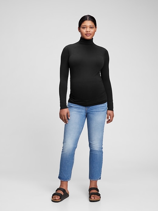 Image number 1 showing, Maternity Funnel-Neck T-Shirt