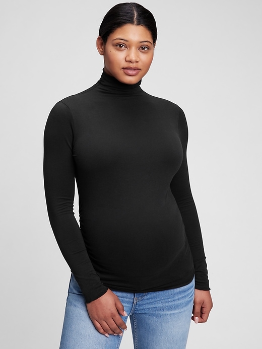 Image number 3 showing, Maternity Funnel-Neck T-Shirt