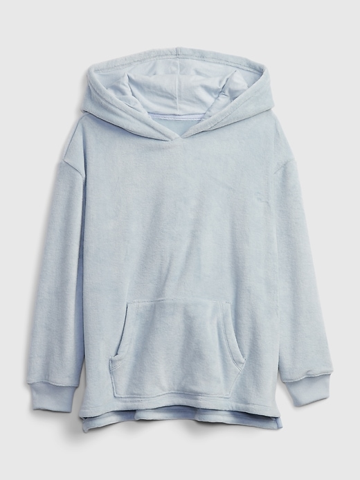 1 of 8 showing, with the color ice blue of product Kids Plush Hoodie