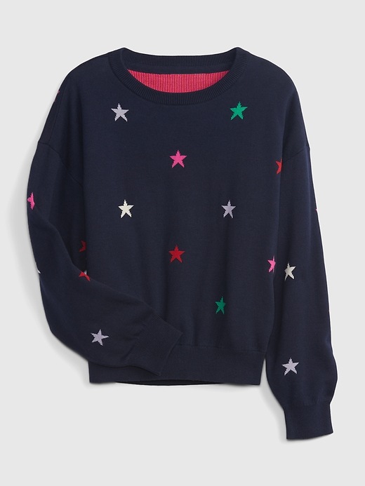 View large product image 1 of 1. Kids Print Crewneck Sweater