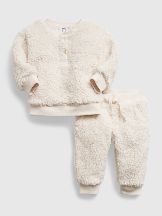 Image number 1 showing, Baby Sherpa Henley 2-Piece Outfit Set