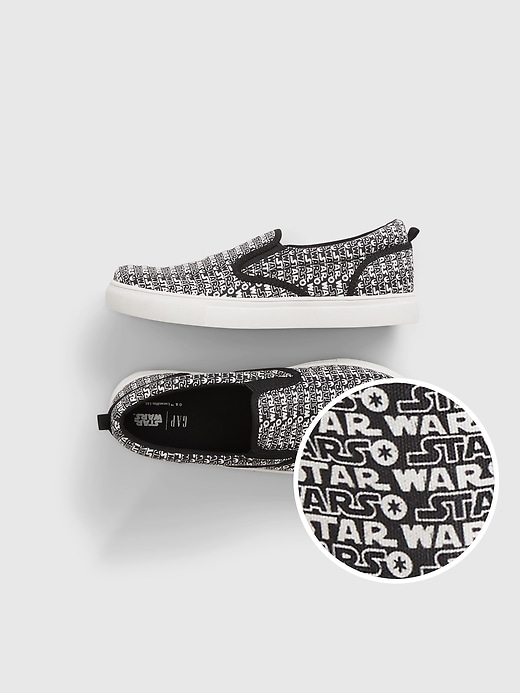 1 of 8 showing, with the color multi of product GapKids &#124 Star Wars™ Print Slip-On Sneakers