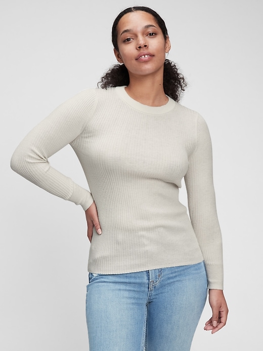 View large product image 1 of 1. Ribbed Crewneck Sweater