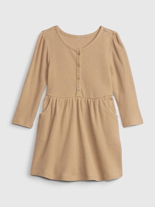 Image number 1 showing, Toddler Waffle-Knit Button Dress