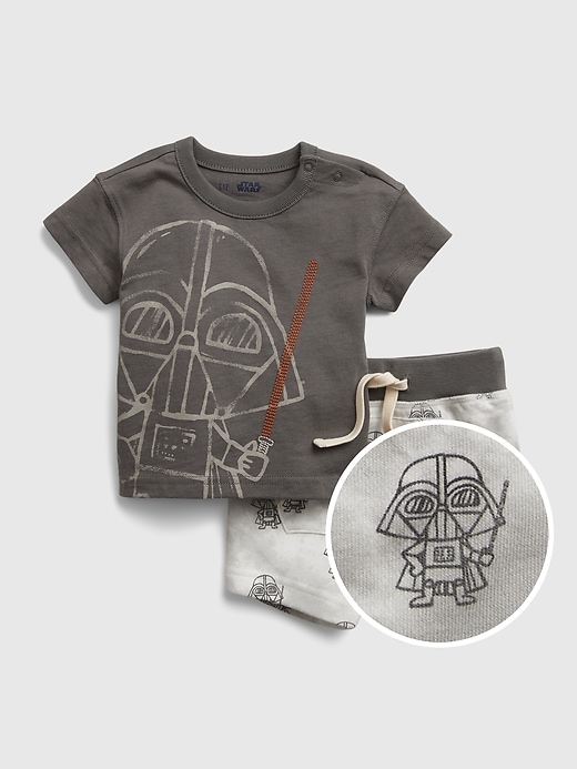 1 of 8 showing, with the color soft black of product babyGap &#124 Star Wars™ Outfit Set