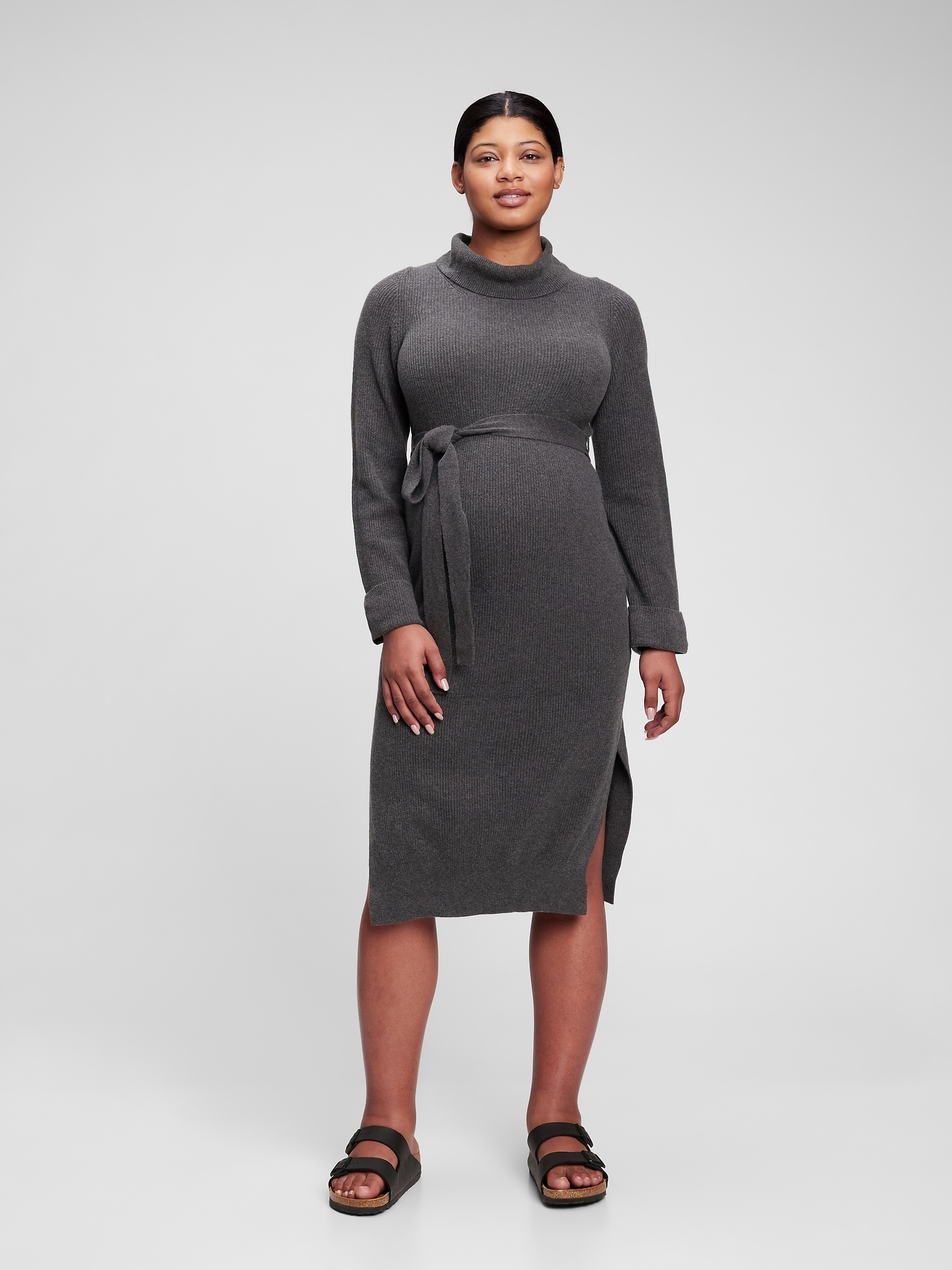 Maternity Softest Belted Midi Sweater Dress Gap