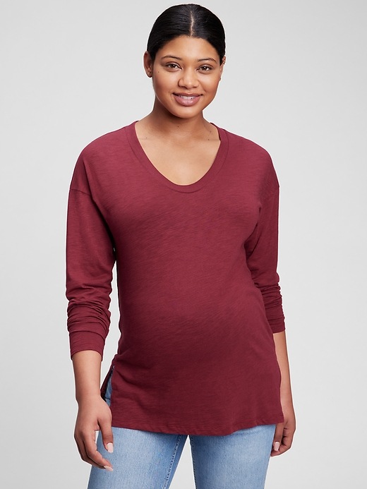 Image number 5 showing, Maternity Modal Slub Scoopneck T-Shirt