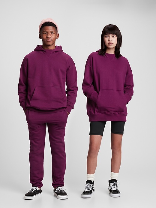 1 of 8 showing, with the color primo plum of product Teen Oversized Hoodie