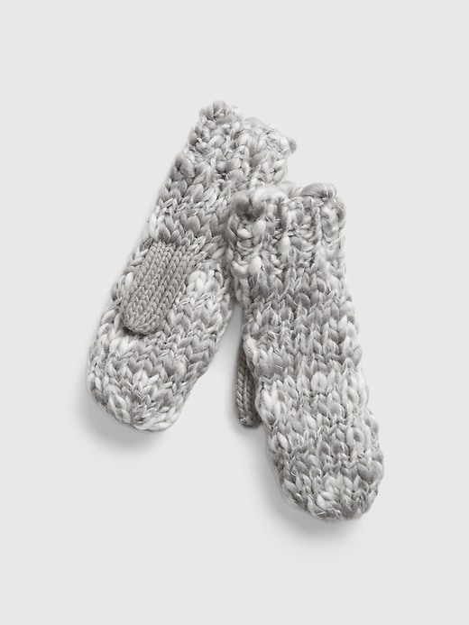 1 of 8 showing, with the color marled grey of product Cable Knit Mittens