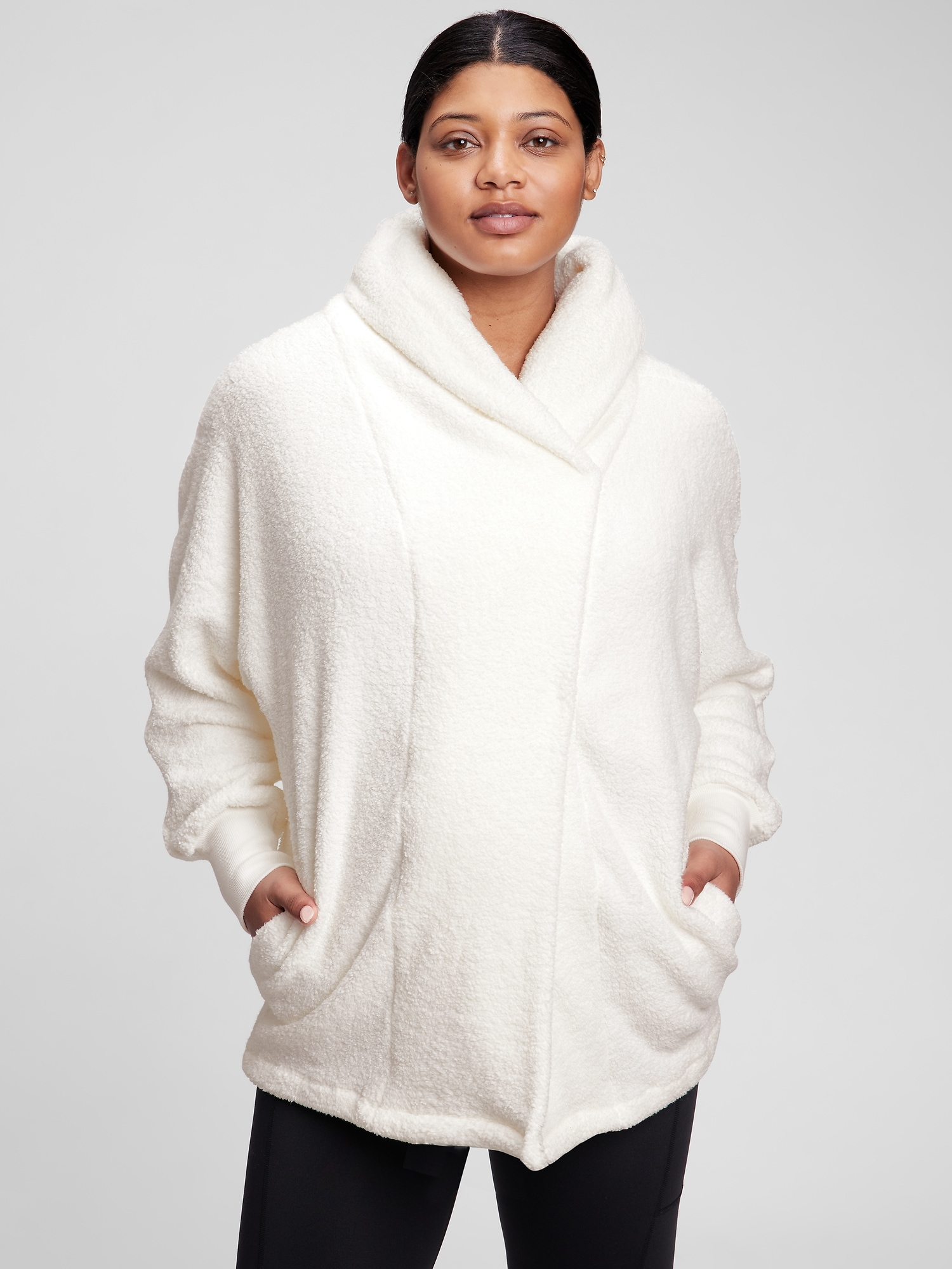 Gap Maternity Sherpa Jacket In Milk White